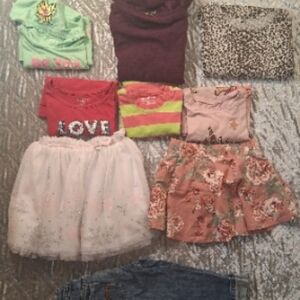 Girls' Pink Floral Skirt and White Tulle Skirt Set